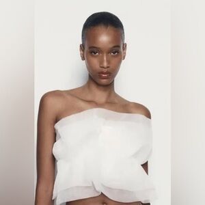 Zara ruffle bandeau top